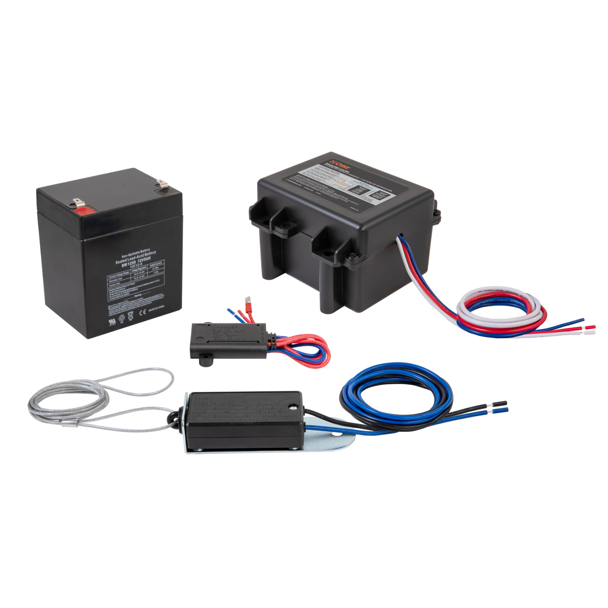 Curt Manufacturing Soft-Trac 1 Trailer Breakaway Switch Kit — 12V, 5-Amp Battery, Charger Included, Model# 52040